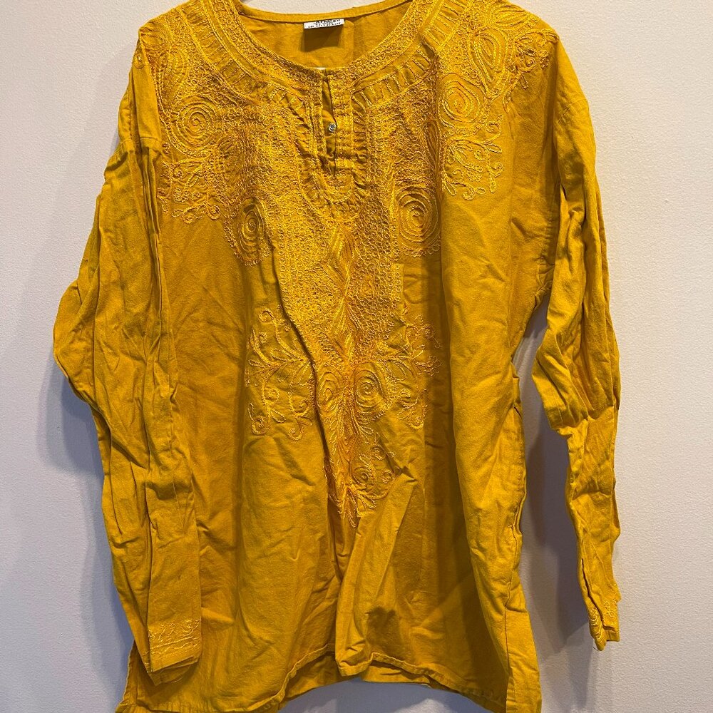 African Stars Embroidered Cotton Tunic